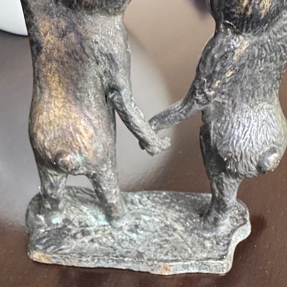 Vintage Whimsical Bronze Rabbit Candle Holder - Picture 6 of 8